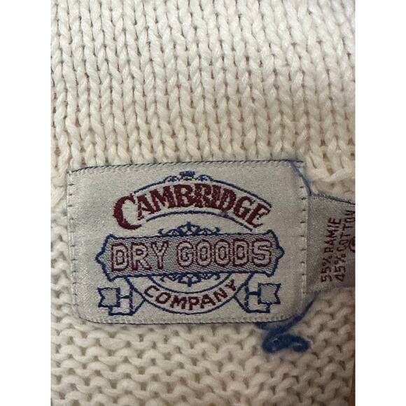 VTG Cambridge Dry Goods Sweater Women's Small Cream Long Sleeve Knit Pullover - Picture 7 of 10